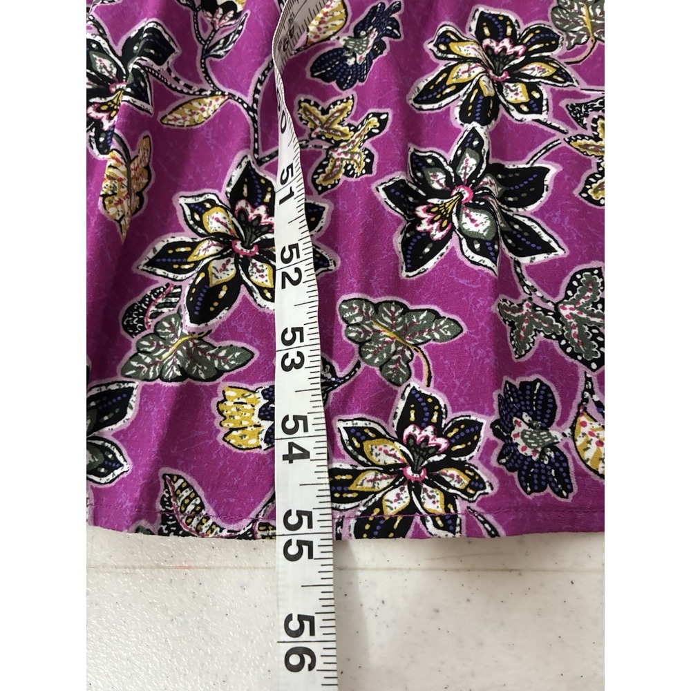 NWT LOFT Purple Clover Hibiscus Ruffle Midi Halter Dress Sz. 4 Cottagecore - Picture 9 of 10